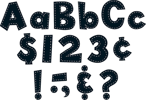 Teacher Created Resources Fun Font Letters, Black Stitch, 4" (TCR75150)