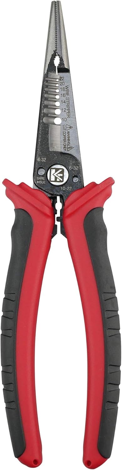 K601 6-In-1 Combination Wire Service Tool, Stripping Crimping and Gripping Pliers, 8-1/2" Electrician Pliers by KAIFNT