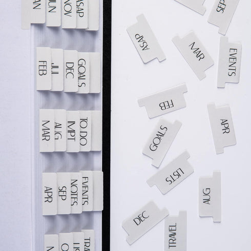 DiverseBee Laminated Planner, 24 Peel and Stick Tabs (12 Monthly, 4 Blank), Sand Color Dividers
