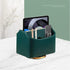 Leather Remote Control Holder for Table, 360 Degree Spinning Caddy, Bedside Desk Organizer for Media, Phone, Glasses