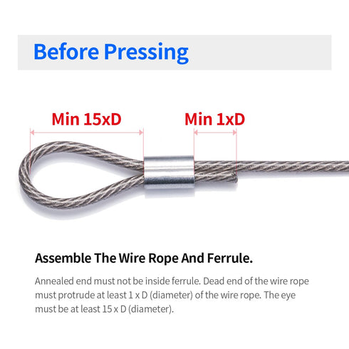 200PCS 1/16" Aluminum Crimping Loop Sleeve, Cable Ferrule Wire Rope Sleeves