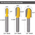 Yakamoz 6Pcs Carbide 90 Degree V-Groove and Round Nose Groove Router Bit Set, 1/4" Shank Woodworking Tool