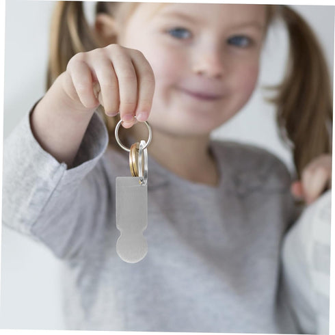 DOITOOL Stainless Steel Shopping Trolley Keychain Token Creative Heat Transfer Opener for Supermarket Carts Blank