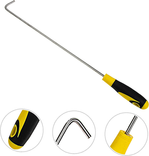 19.7 Inch Commercial Uonlytech Sliding Door Hook Manhole Cover Hook with Rubber Handle Roller Shutter Door Durable Door