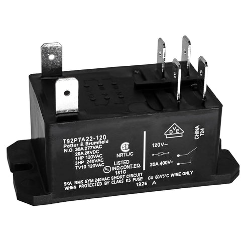 T92P7A22-120 Power Relay, DPST-NO 120VAC, 30A 6-Pins General Purpose Relay