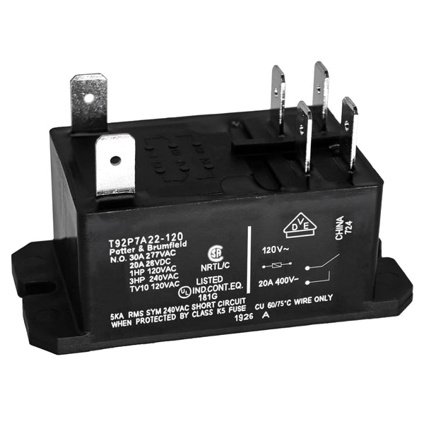 T92P7A22-120 Power Relay, DPST-NO 120VAC, 30A 6-Pins General Purpose Relay