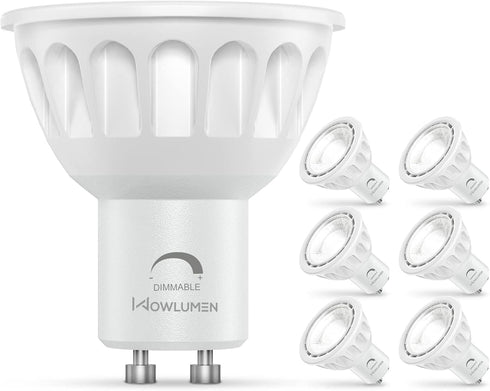 Dimmable GU10 LED Light Bulbs, 5000K Daylight MR16 Replacement, 5W 500LM, 6 Pack