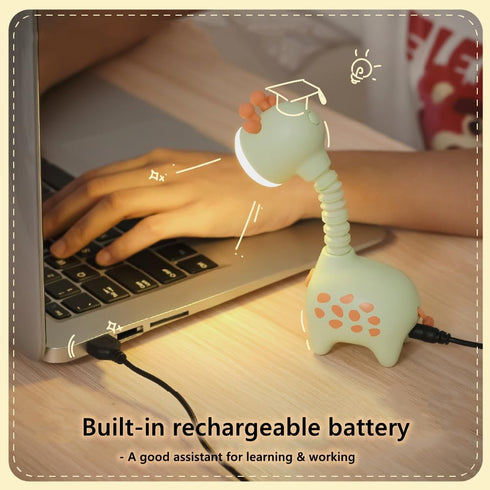 Cute Giraffe Night Light - USB Rechargeable Bedside Lamp for Kids