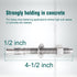 1/2"x 4-1/2" inch Stainless Steel Standard Strong Wedge Anchor, Fasteners for Concrete (4 pcs)