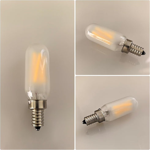 T6/T25 E12 Dimmable Bulb, 4W 3000K 6-Pack LED Filament Warm White Frosted Glass, Ideal for Chandeliers, Ceiling Fans