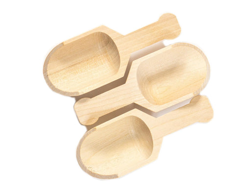 Perfectware PW Scoop Mini Wooden Scoops, Pack of 10, 0.25" Height, 0.25" Width, 4" Length