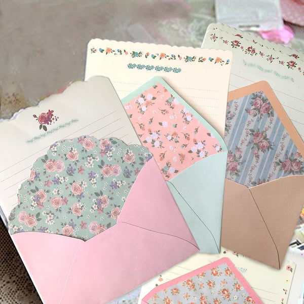 SCStyle Cute Kawaii Writing Stationery Paper with 16 Envelopes, 32 Letter Papers (7.1x5.2 inch)