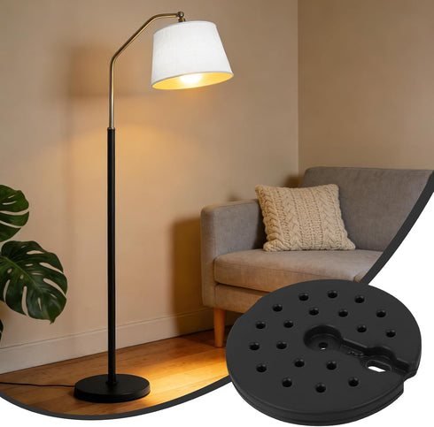 Generic 9.25 Inch Counterweight Plastic Lamp Base Weight, Round Floor Lamp Base Replacement Only, Heavy Duty for Table
