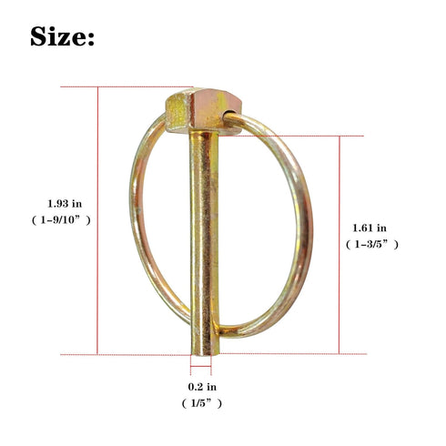 Lynch Pin Disconnect Snap Pin for Farm Tractors, Trailers, Trucks, Mowers, 1/5" x 1-3/5" Pin Clips (20 Pieces)