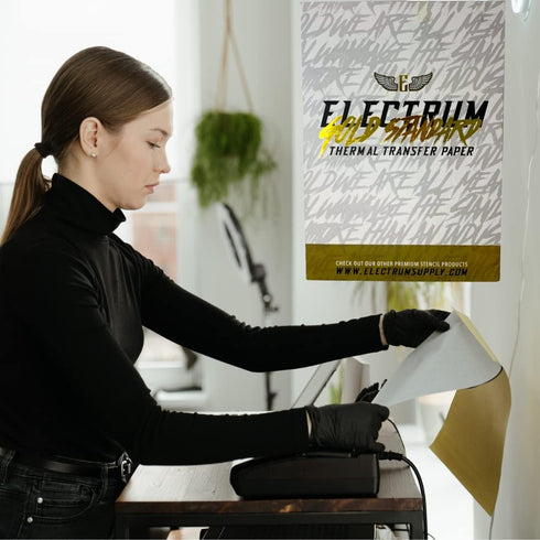 Electrum Gold Standard Thermal Transfer Paper, 100 Sheets for Thermal Printers, Premium Tattoo Stencil Paper