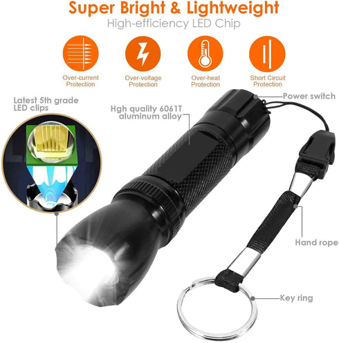 IPX5, LED Flashlights Tactical, Waterproof Mini High Lumen Torch Light Super Bright Handheld Pen Light, Versatile