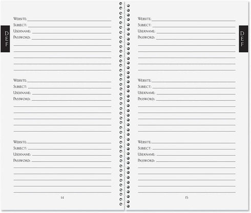 Hydrangea Internet Password and PIN Keeper - 94 Pages, Softcover Spiral-Bound Website Login Organizer