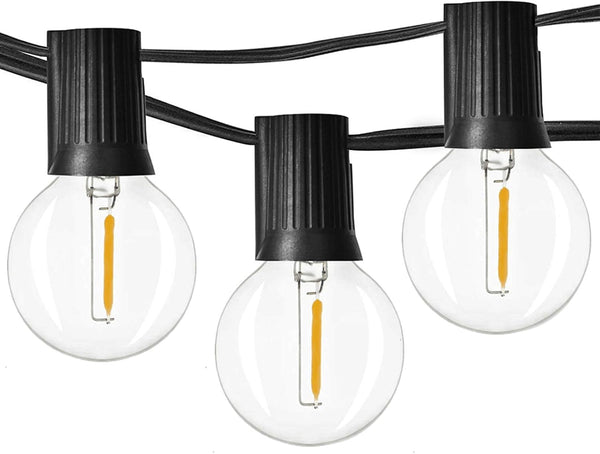 Outdoor String Lights 48ft with 23+2 Spare Bulbs, Shatterproof Dimmable Waterproof, LED