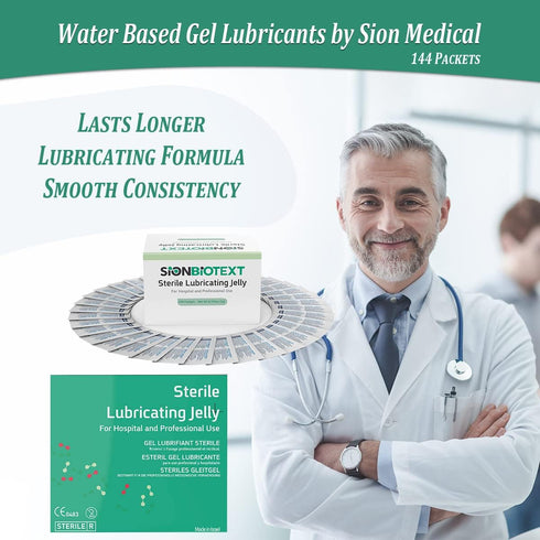 Packets, 0.105 oz (3g) 144 Sterile Lubricant Jelly for Hospitals and Clinics Use. Professional Lubricating Single Water