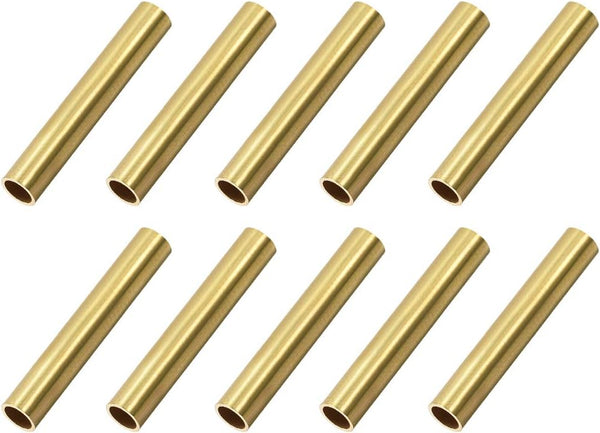 uxcell Brass Round Tube, 5mm OD, 0.5mm Wall Thickness, 30mm Length Seamless Pipe Tubing for DIY Crafts, 10 Pcs