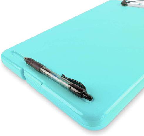 Super Z Outlet Slim Plastic Nursing RN Style Clipboard, Open Foldable Storage, Classroom Size (9.5" x 13.5")