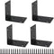 Alise 4Pcs Shelf Brackets Black, Stainless Steel Floating Shelf Brackets Corner Brackets,