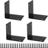 Alise 4Pcs Shelf Brackets Black, Stainless Steel Floating Shelf Brackets Corner Brackets,