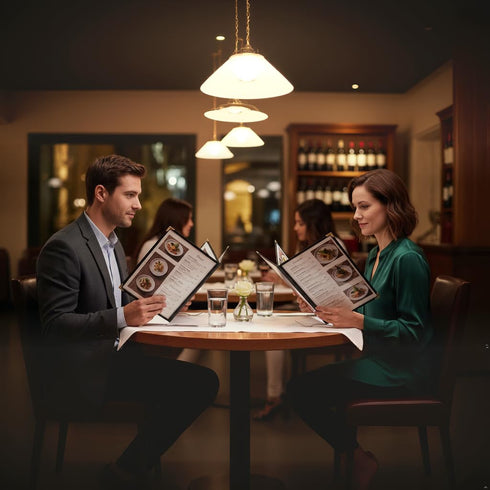 2Pack 8.5x11 inch 16 (8 Menu Covers - View Clear PVC Menu Covers Waterproof, Stain Resistant & Reusable Restaurant Menu