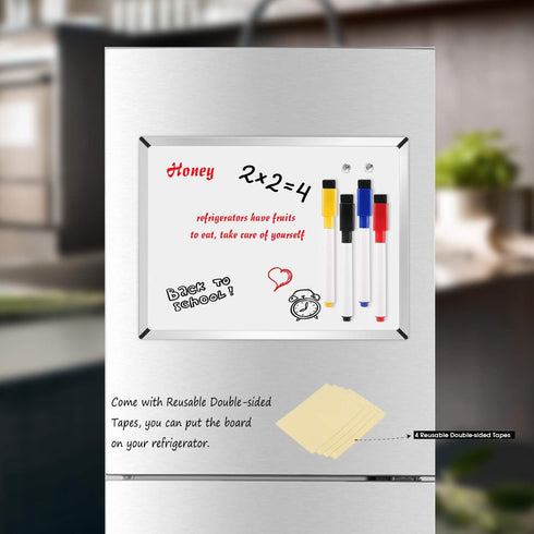 Dry Erase Board, 11”x 14”, 2-Pack Small Magnetic White Board - Includes 6 Markers, 4 Magnets for Kids, Home, Office