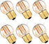 G40 G14.5 E26 LED Bulb Amber 1W Low Watt Edison Bulb 10 Watt Warm White 2200K Vintage LED Globe Night Light Bulb, 6 Pack