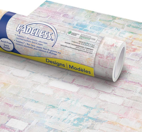 Fadeless Bulletin Board Paper, Fade-Resistant 48” x 12' Paper for Classroom Decor, Graffiti Wall Roll