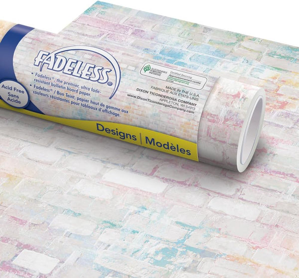Fadeless Bulletin Board Paper, Fade-Resistant 48” x 12' Paper for Classroom Decor, Graffiti Wall Roll