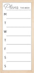 MCS Dry Erase Weekly Planner, 14x30 Natural Framed Calendar Whiteboard for Family Weekly Planning