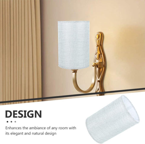 2pcs Zerodeko Modern Linen Drum Lamp Shade Cover for Base Floor Lamps Elegant Natural Design Easy to Clean Handmade