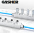 GASHER 2PCS Aluminum 4 Way 6 Port Pneumatic Manifold Air Distribution Block Splitter