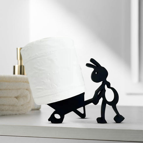 Set 3D Funny Toilet Paper Holder Free Standing Bathroom - Printed Black Ant Roll Holder, Paper Towel Rolls Dispenser