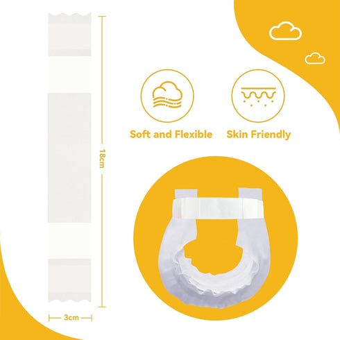 kikoie Set, 1M 2 Hood and Loop Diaper Tape Super Soft Hooks Tape with Adhesive, Strap, DIY kit for Baby and Dog Diaper