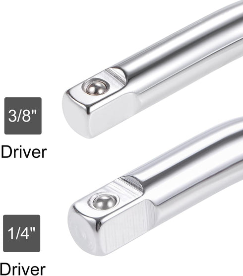 uxcell 1/4" & 3/8" Drive Socket Breaker Set, L Shape Extension Bar Wrench, CR-V