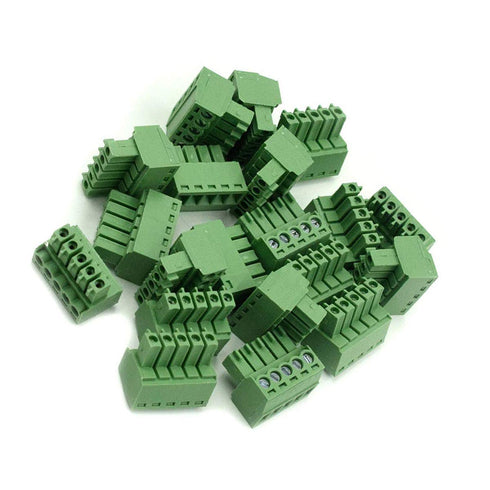 300V 8A KF2EDGK 5 Pin Pluggable PCB Screw Terminal Block Connector Green, Pack of 25, 3.5mm Pitch