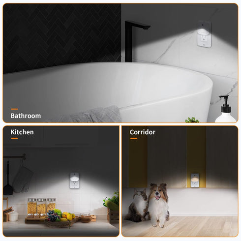 LuxLumin 4 Packs LED Night Lights Plug into Wall with Smart Dusk-to-Dawn Sensor, Automatically Turn on and Off,Night