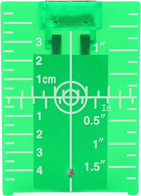 Laser Level Target Plate, Double Scale Cross Line Laser Level Meter with Foldable Magnetic Floor Target Card (Green)