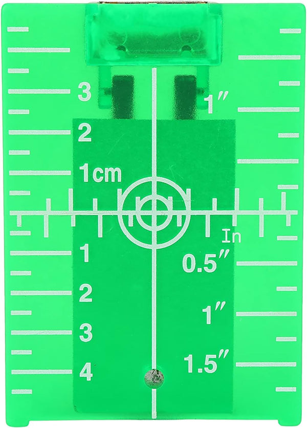 Laser Level Target Plate, Double Scale Cross Line Laser Level Meter with Foldable Magnetic Floor Target Card (Green)