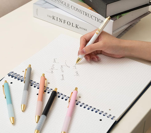 Ballpoint Pens Black Ink 1.0 mm Medium Point, Smooth Writing Office Supplies for Women & Men, Note Taking (6-pack)