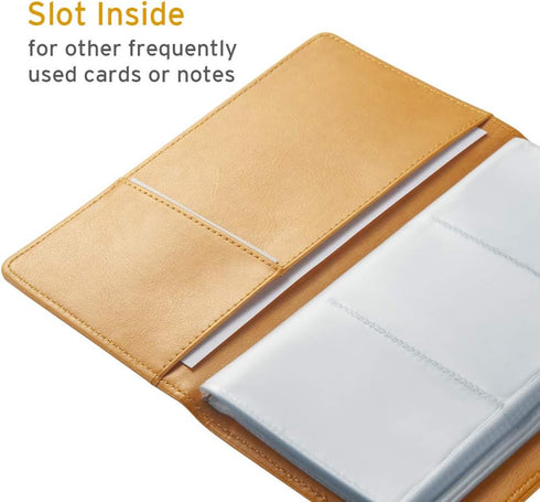 Sooez Leather Business Card Book Holder Organizer, 240 Capacity PU Name Card Storage File for Men Women