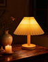 Buroraix 2-Piece Small Table Lamp with Modern Style Wooden Base, Suitable for Bedside Tables in Bedrooms, Living Rooms