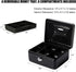 Jssmst Small Lock Cash Box with Money Tray, Metal Lock Box for Kids, Black, 5.91 x 4.72 x 2.95 inches