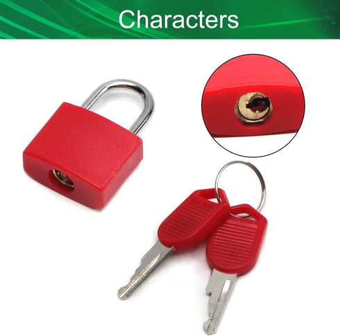 Yinpecly 22.5mm Padlock Body, ABS Shell, Keyed Alike Zinc Alloy Lock for Home, Suitcases, Toolbox, Red 1PCS