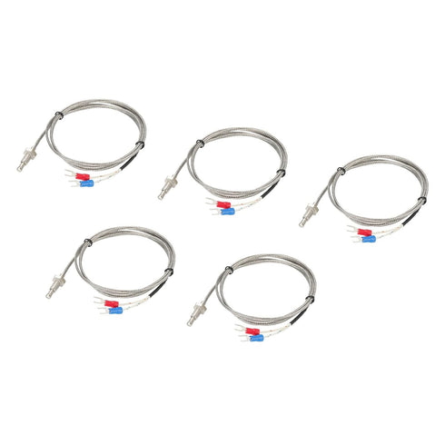MECCANIXITY 5pcs K Type Thermocouple Temperature Sensor M6 Screw Probes 3.3ft 0 to 800°C(32 to 1472°F)