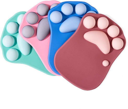 Cat Paw Ergonomic Mouse Pad with Wrist Support, Silicone Gel Mouse Mat, Cute Kawaii Design for Home/Office/Gaming, Wine