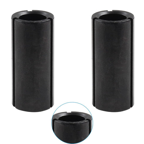 Unlorspy 2PCS 12.7mm (1/2") 8mm (5/16") Router Conversion Chuck Adapter to Black Carbon Steel Router Collet Converter